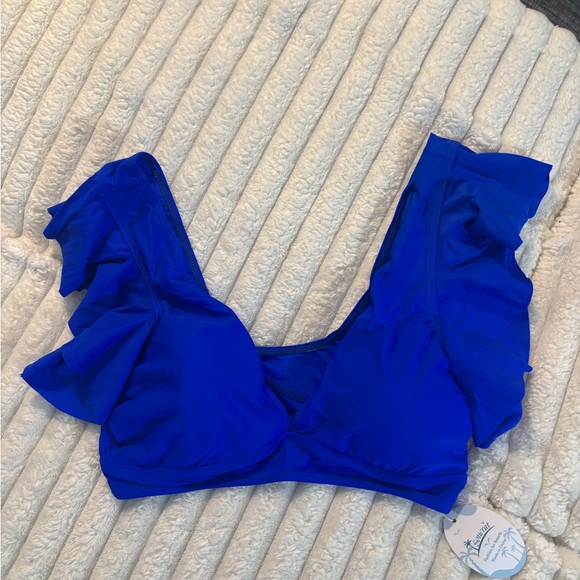 Chic Royal Blue Ruffle Bikini Set - Picture 8 of 10